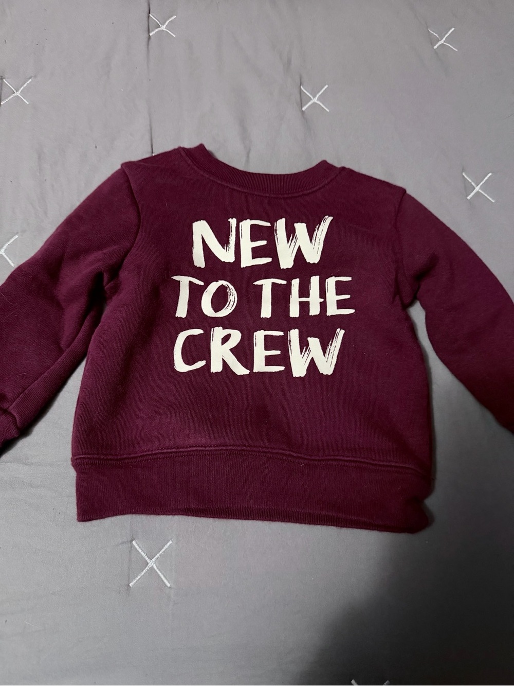 Garanimals Maroon 'New to the Crew' Pullover Sweatshirt